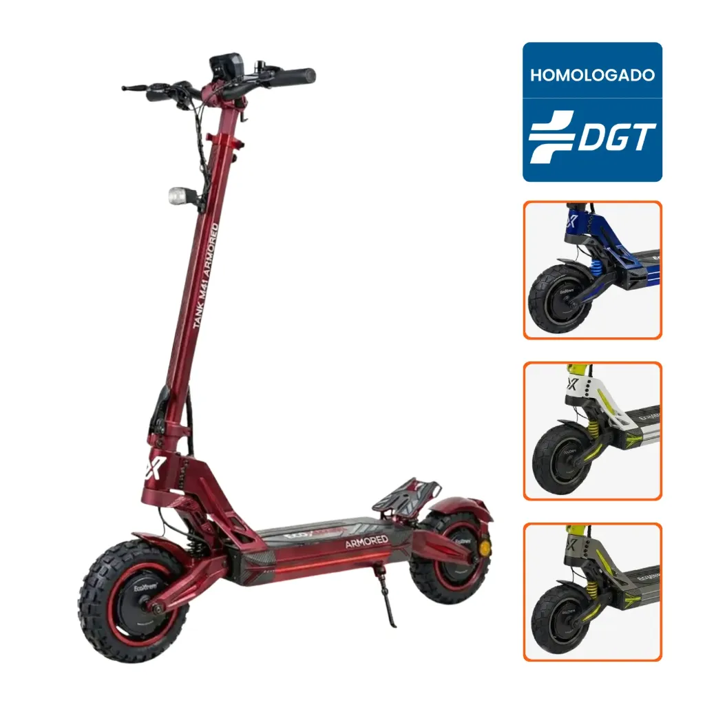 Patinete Eléctrico Ecoxtrem M41 Armored Dual (Rojo)