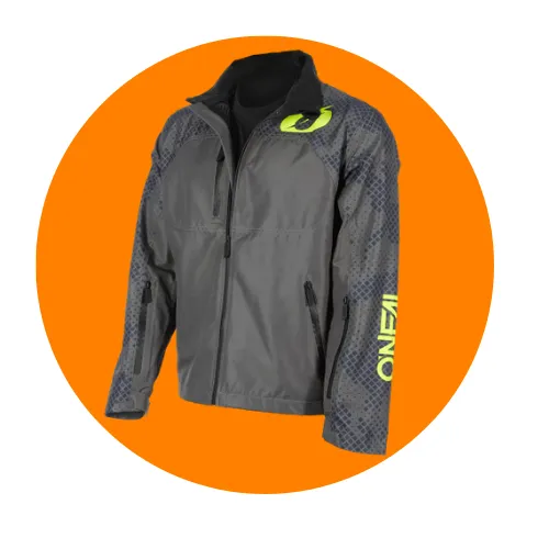 Oneal Shore Rain Jacket Gray/Neon Yellow
