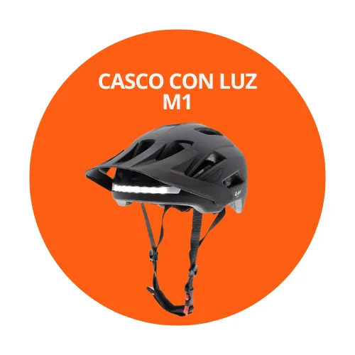 [B2B-CASC47] Casco con luz - Modelo 1 Negro M