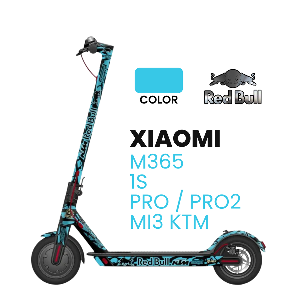 Vinilo Completo + base antideslizante Xiaomi M365, 1s, Pro, Pro 2, MI3 KTM - Azul Turquesa