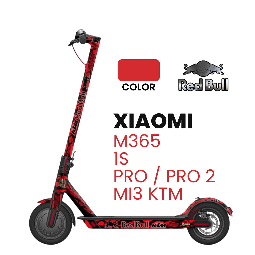Vinilo Completo + base antideslizante Xiaomi M365, 1s, Pro, Pro 2, MI3 KTM - Rojo